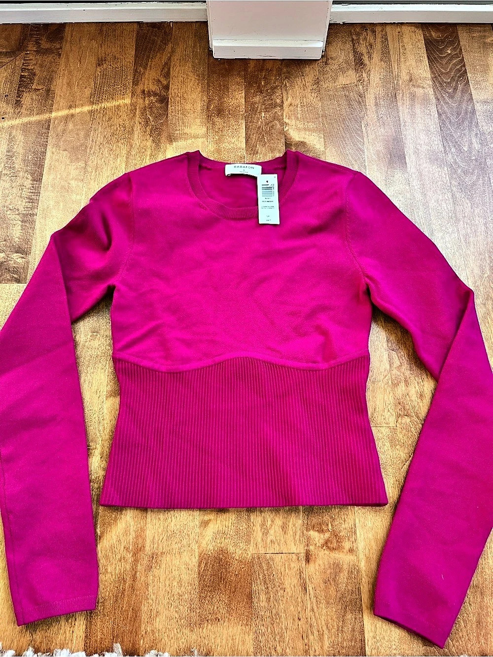 Aritzia Babaton Sculpt Knit Empire Longsleeve Corset Top-small